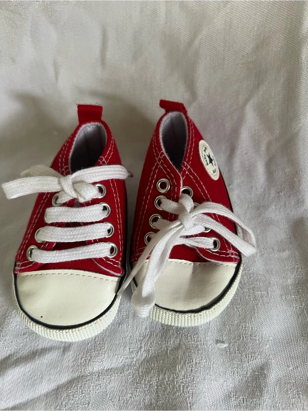 Converse Red Canvas Kids Sneakers with White Laces
